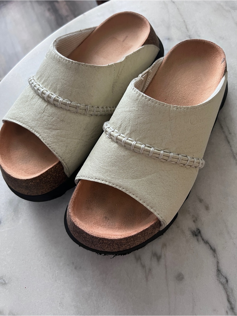 Ugg Women’s Cream Platform Slide Sandals - Size 8